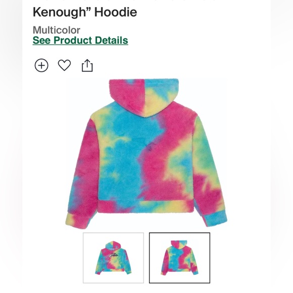Barbie Mattel Creations I Am Kenough Fleece Tie Dye Hoodie - Picture 11 of 12
